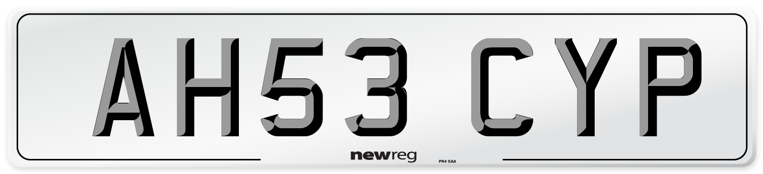 AH53 CYP Number Plate from New Reg